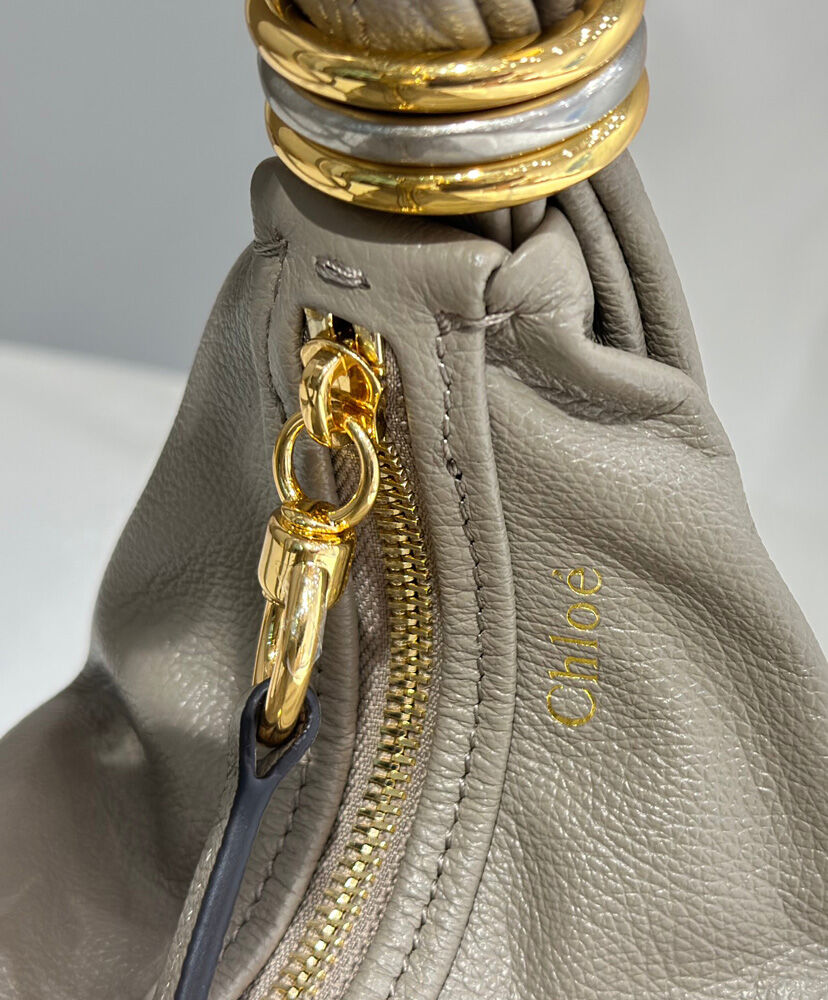 Small Bracelet Hobo Bag In Grained Leather