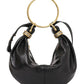 Small Bracelet Hobo Bag In Grained Leather