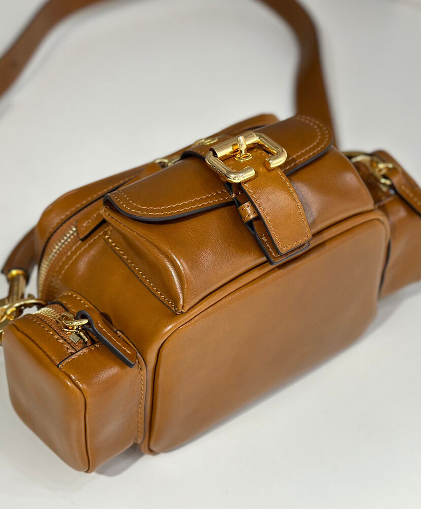 Small Camera Bag In Shiny Leather