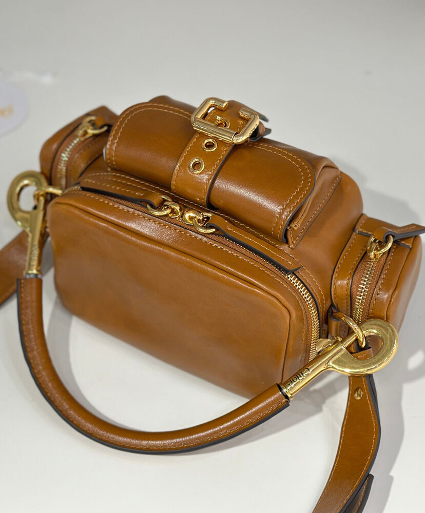 Small Camera Bag In Shiny Leather