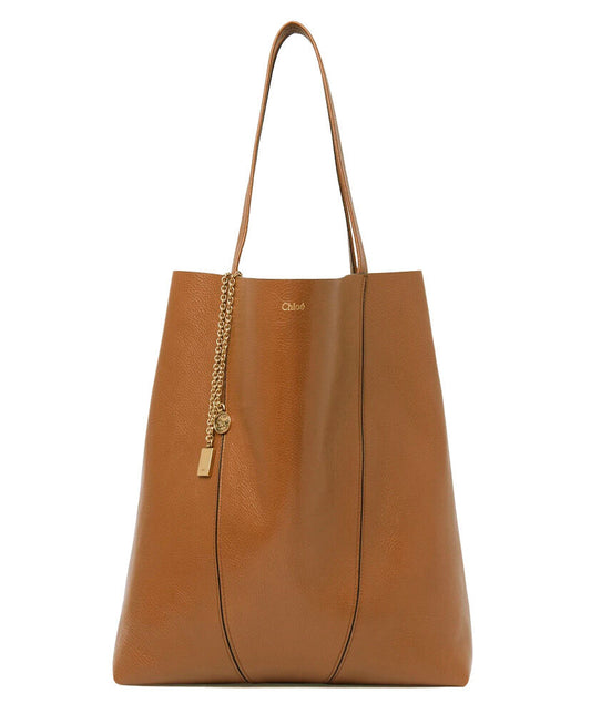 Large Chloe Spin Tote Bag In Grained Leather