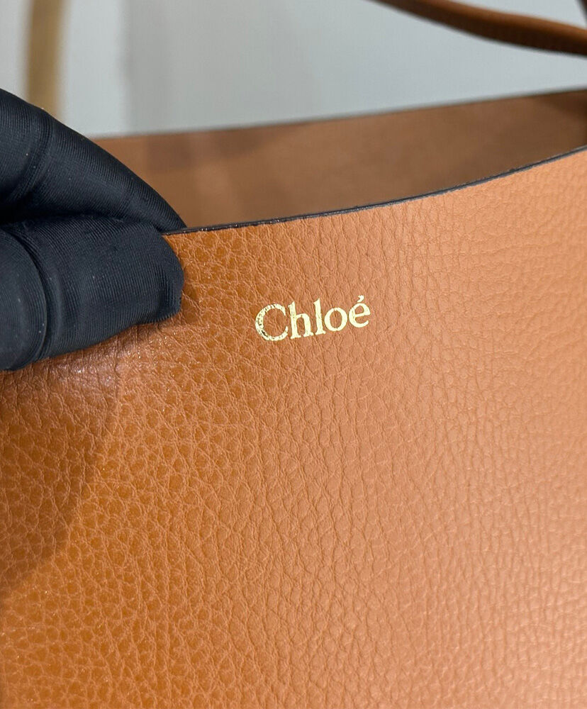 Large Chloe Spin Tote Bag In Grained Leather