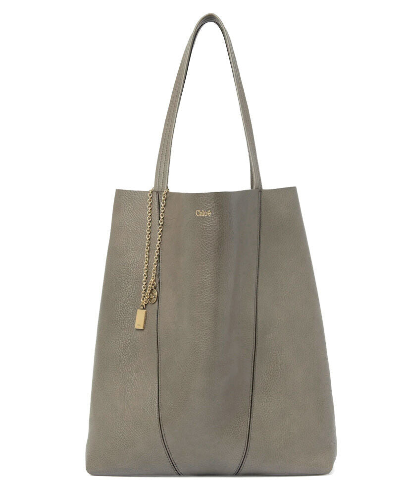 Large Chloe Spin Tote Bag In Grained Leather