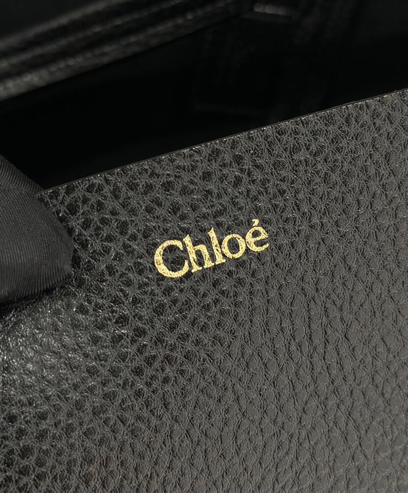 Large Chloe Spin Tote Bag In Grained Leather