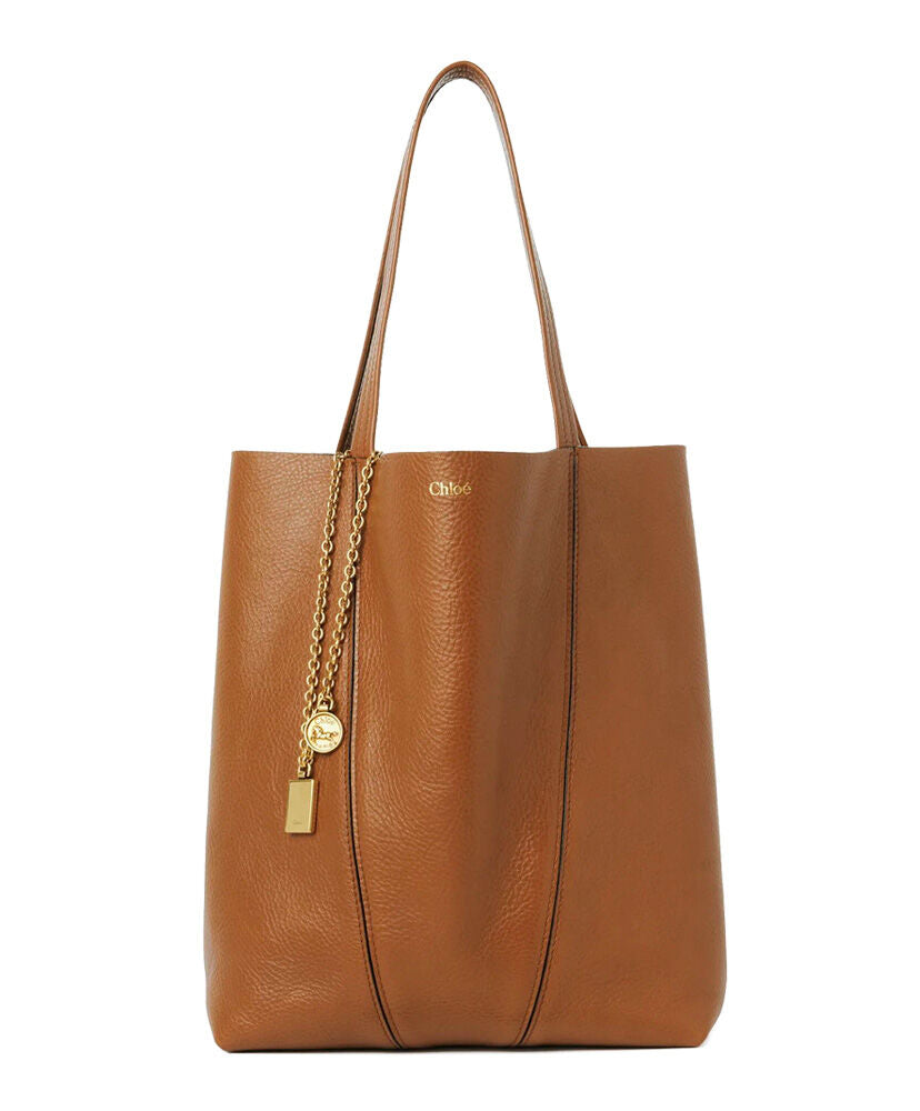 Chloe Spin Tote Bag In Grained Leather