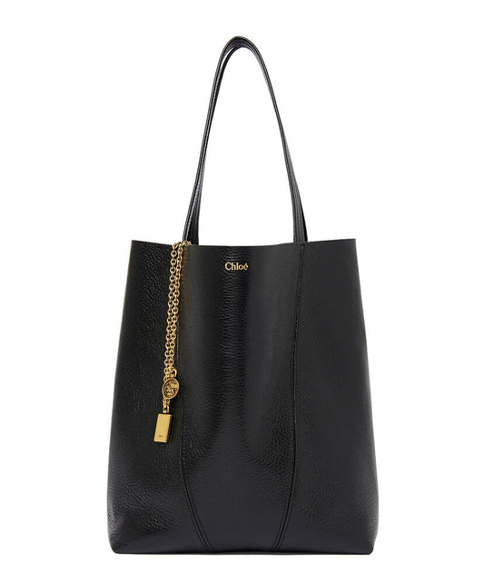 Chloe Spin Tote Bag In Grained Leather