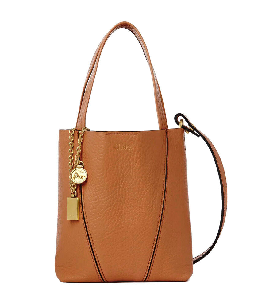 Small Chloe Spin Tote Bag In Grained Leather