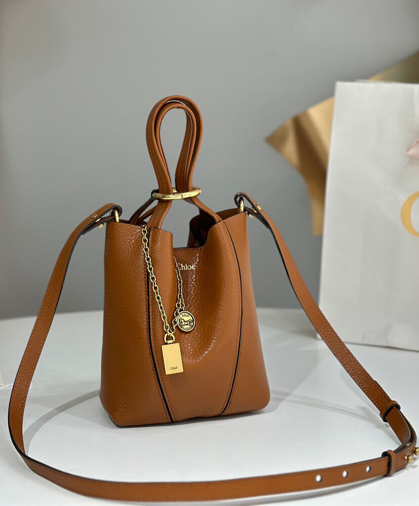 Small Chloe Spin Tote Bag In Grained Leather