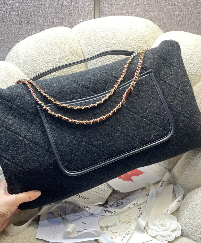 Maxi Flap Bag With Top Handle