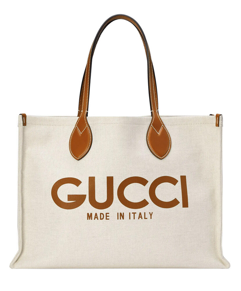 Medium Tote Bag With Gucci Print