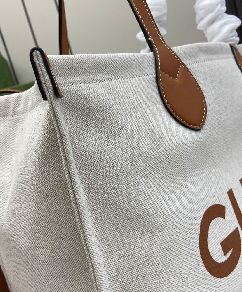 Medium Tote Bag With Gucci Print