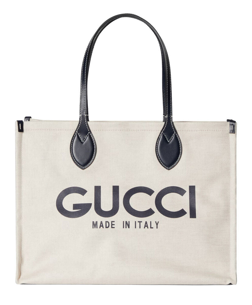 Medium Tote Bag With Gucci Print