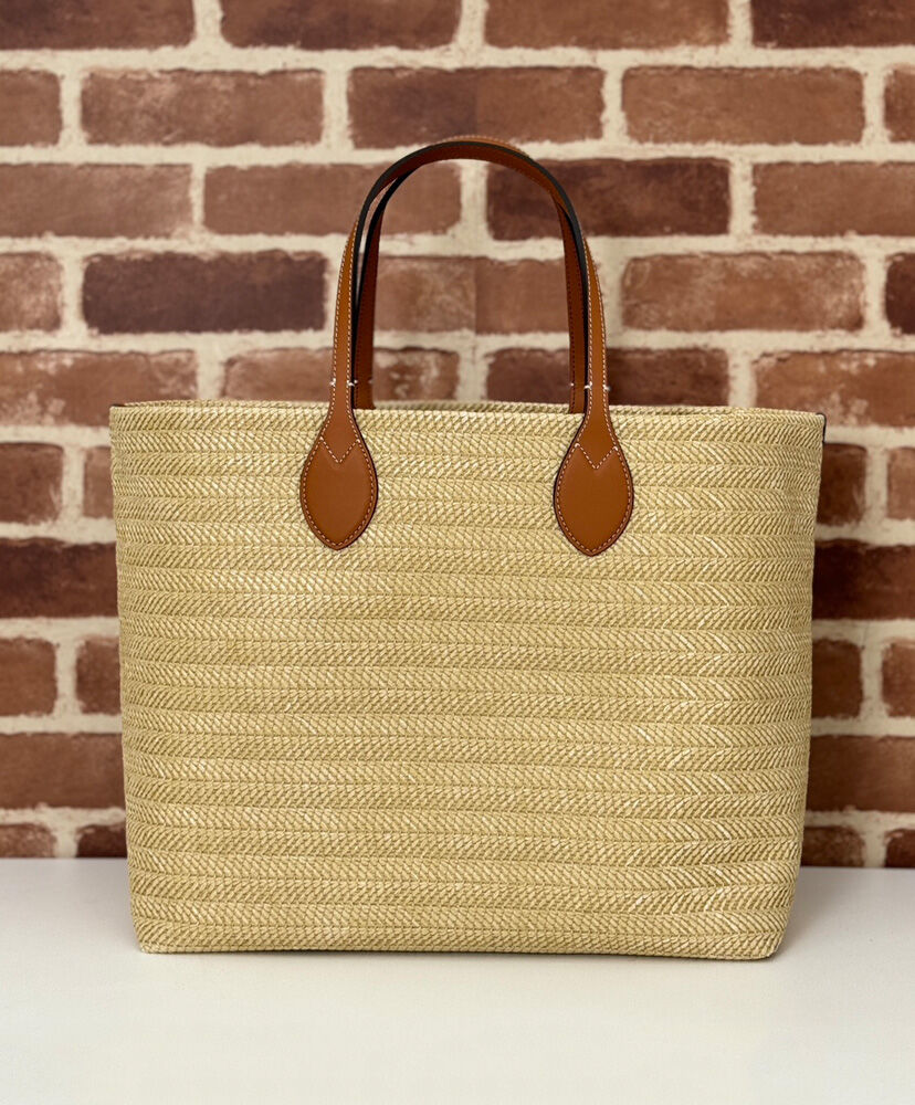 Medium Straw-Effect Tote