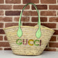 Small Straw Tote Bag With Gucci Logo