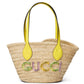 Mini Straw Tote With Gucci Logo