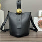 Mini Pebble Bucket Bag In Mellow Calfskin