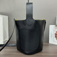 Mini Pebble Bucket Bag In Mellow Calfskin