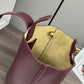 Mini Pebble Bucket Bag In Mellow Calfskin