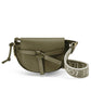 Gate Mini Canvas Jacquard-Trimmed Leather Shoulder Bag