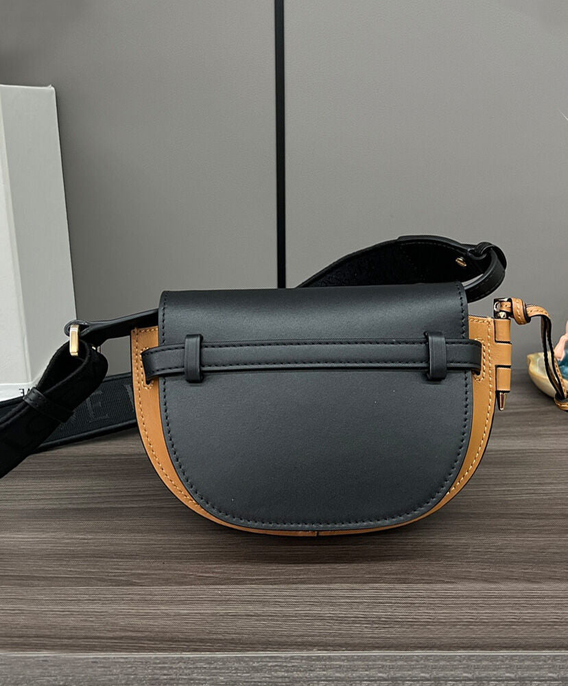 Gate Dual Mini Two-Tone Leather Shoulder Bag