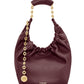 Squeeze Small Chain-Embellished Gathered Leather Tote