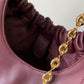 Squeeze Small Chain-Embellished Gathered Leather Tote