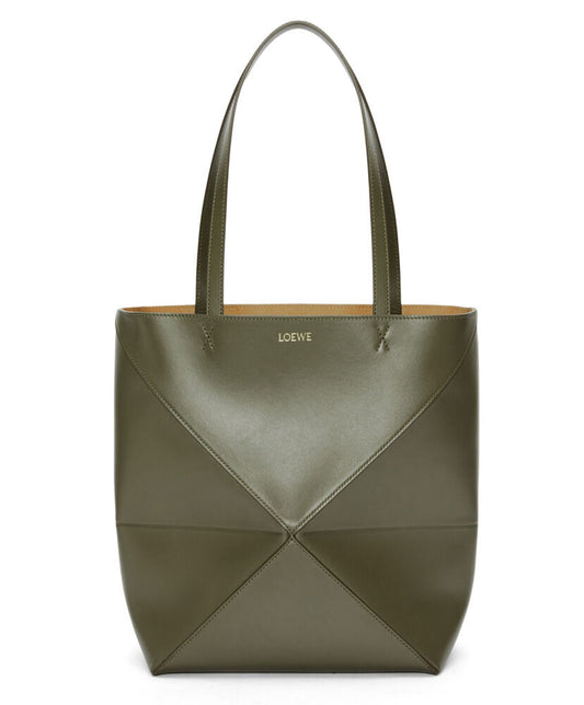 Puzzle Fold Tote In Shiny Calfskin