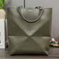 Puzzle Fold Tote In Shiny Calfskin