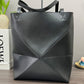 Puzzle Fold Tote In Shiny Calfskin