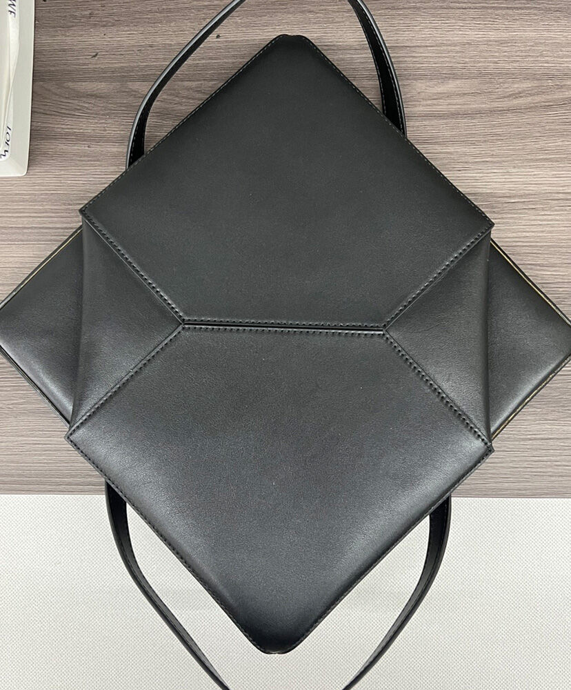 Puzzle Fold Tote In Shiny Calfskin