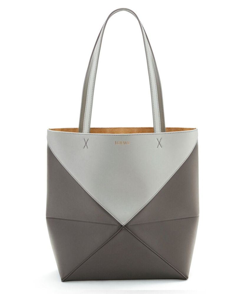 Puzzle Fold Tote In Shiny Calfskin