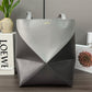 Puzzle Fold Tote In Shiny Calfskin