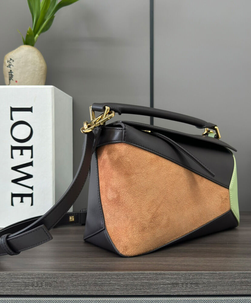 Small Puzzle Bag In Classic Calfskin And Suede