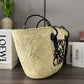 Medium Anagram Basket Bag In Iraca Palm And Calfskin
