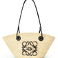 Paula's Ibiza Small Leather-Trimmed Woven Raffia Tote