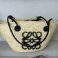 Paula's Ibiza Small Leather-Trimmed Woven Raffia Tote