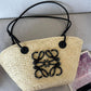 Paula's Ibiza Small Leather-Trimmed Woven Raffia Tote