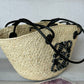 Paula's Ibiza Small Leather-Trimmed Woven Raffia Tote