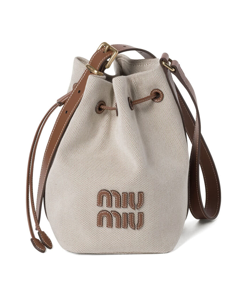 Canvas And Leather Bucket Bag