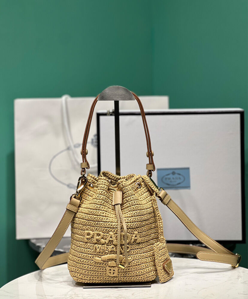 Crochet And Leather Mini-Bucket Bag