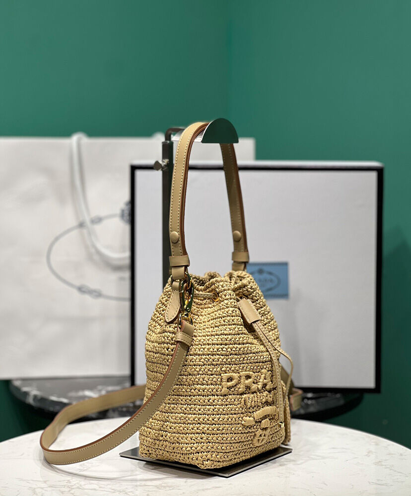 Crochet And Leather Mini-Bucket Bag