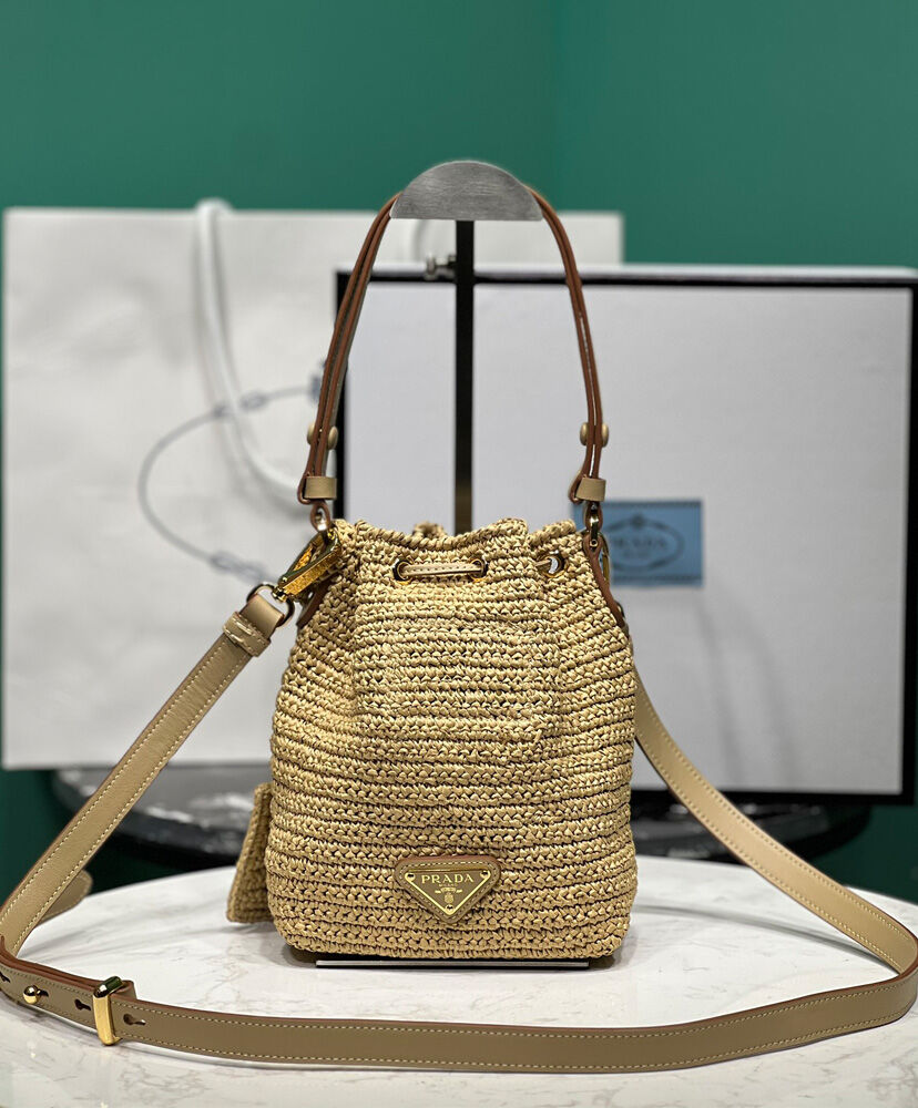 Crochet And Leather Mini-Bucket Bag