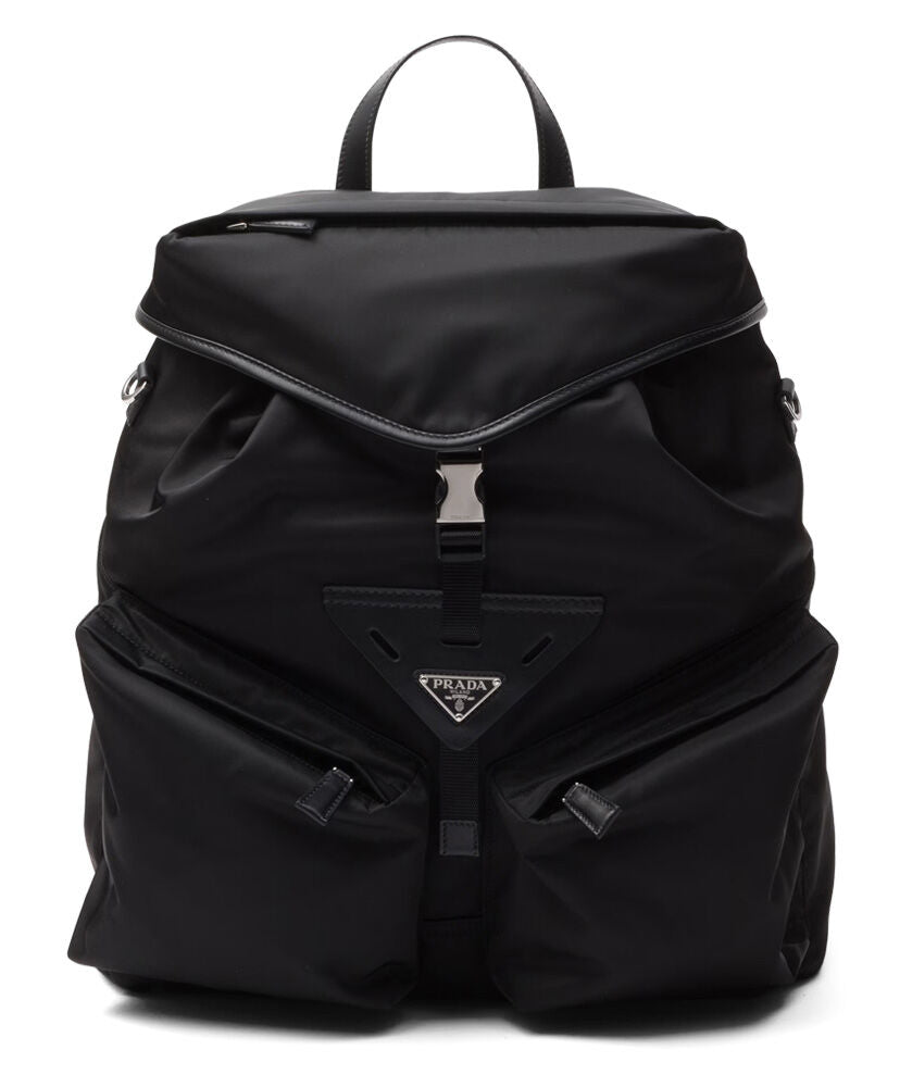 Re-Nylon And Leather Backpack