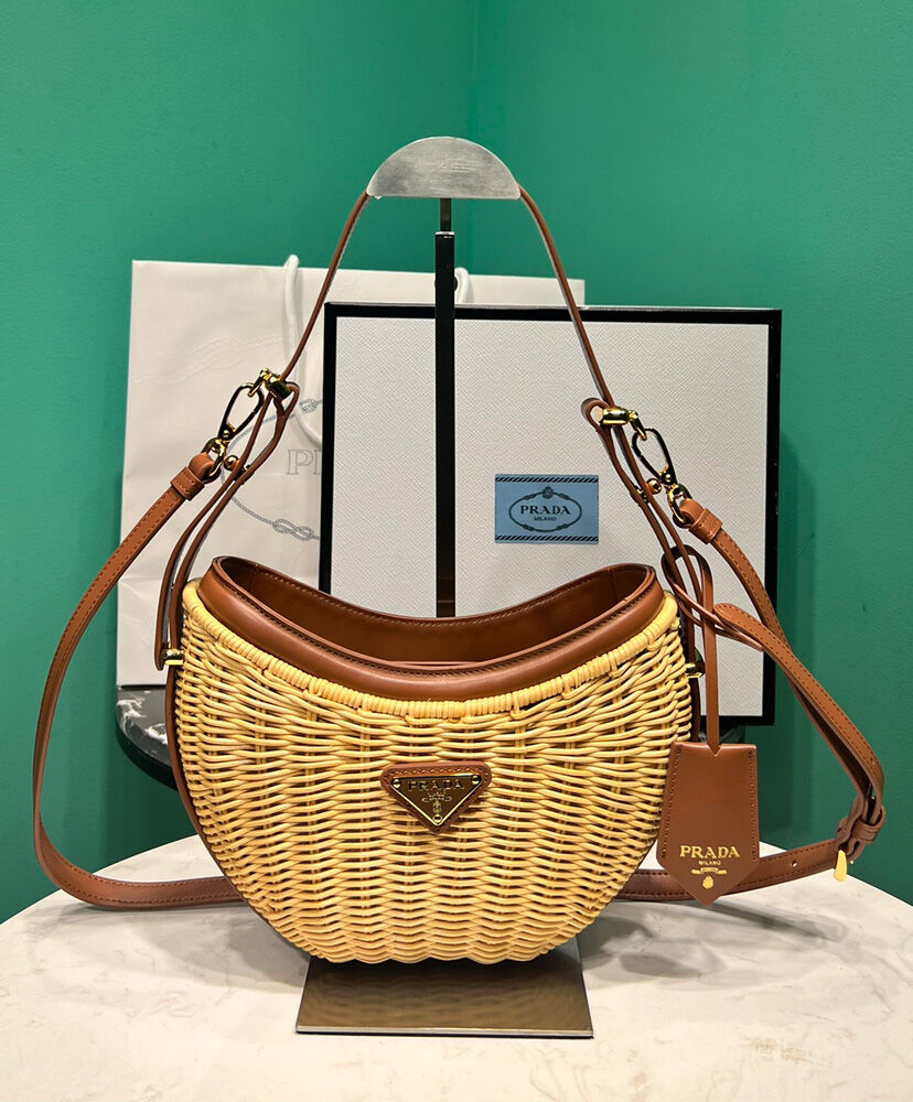 Wicker And Leather Prada Arque Bag