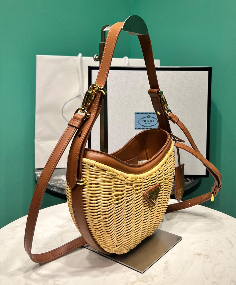 Wicker And Leather Prada Arque Bag