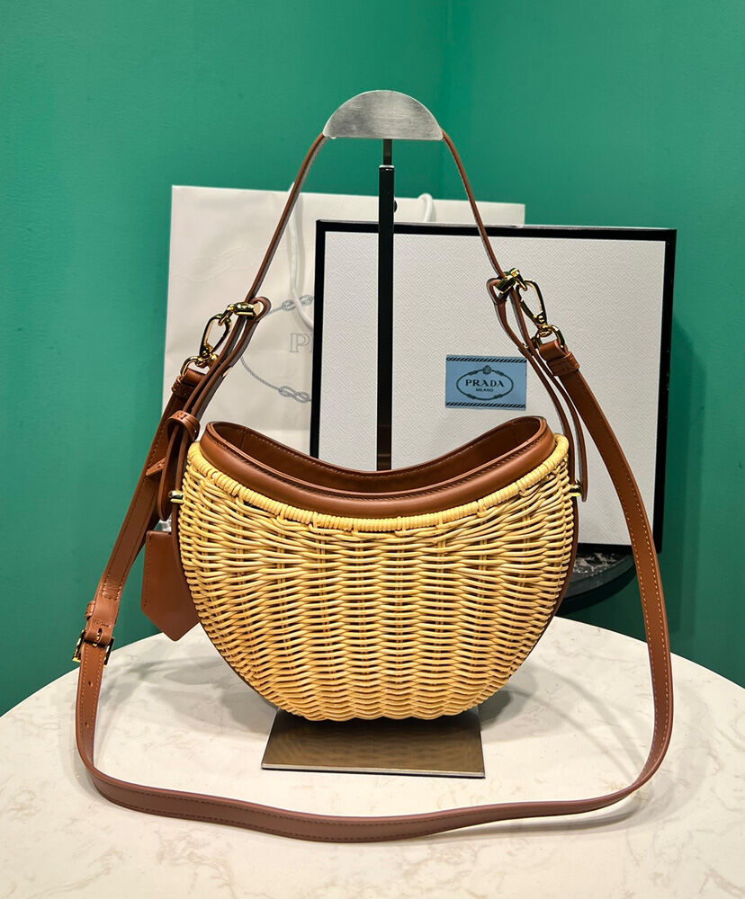 Wicker And Leather Prada Arque Bag