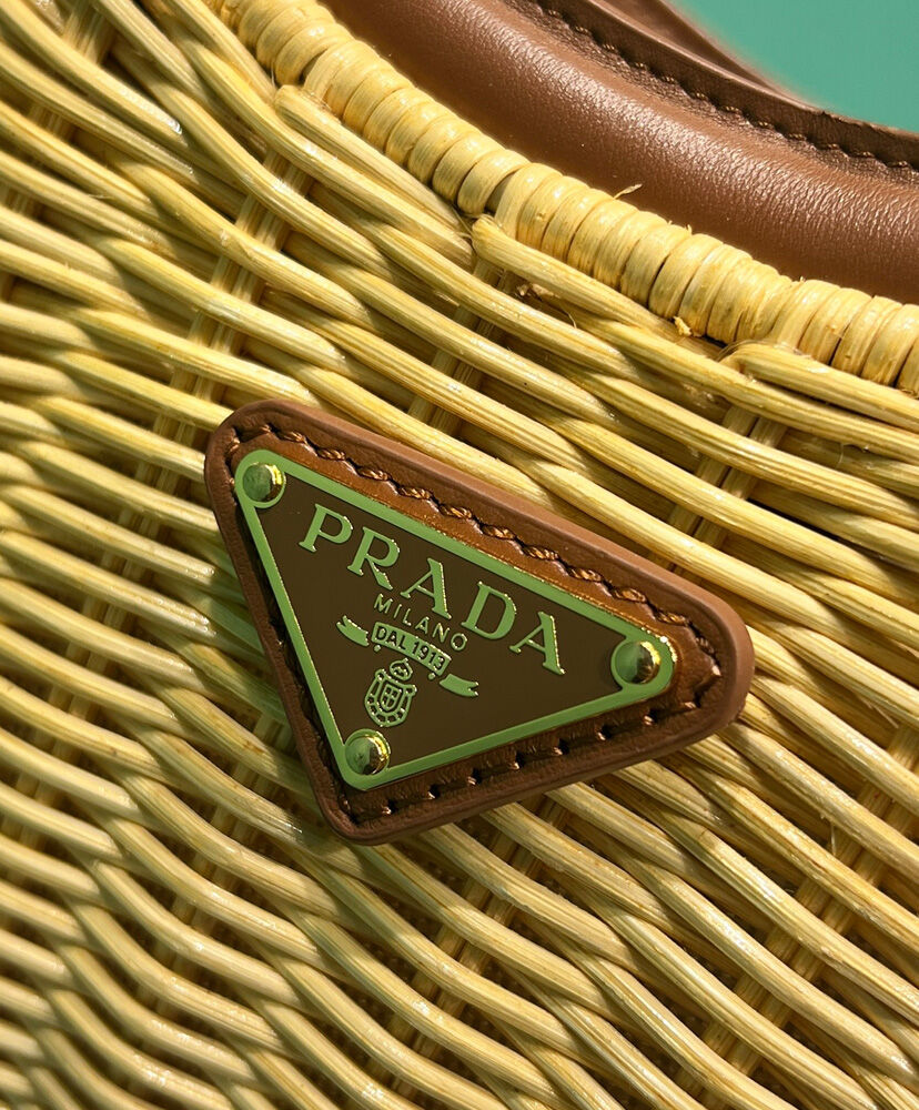 Wicker And Leather Prada Arque Bag