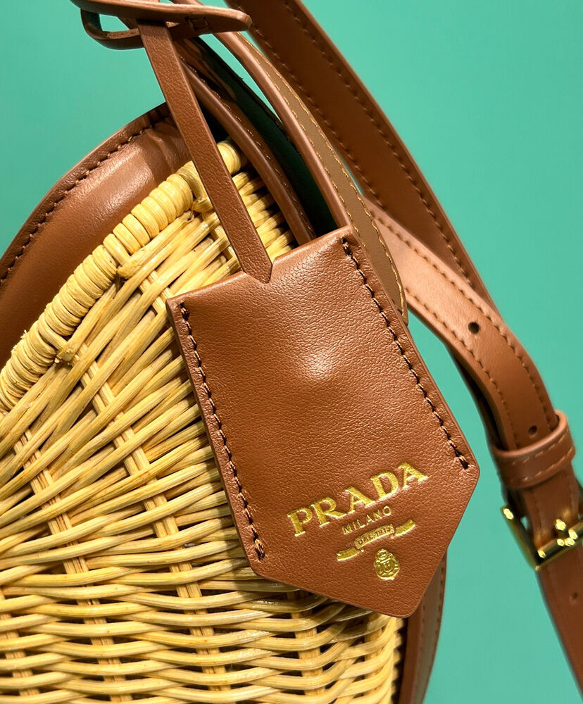 Wicker And Leather Prada Arque Bag