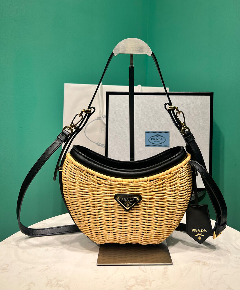 Wicker And Leather Prada Arque Bag