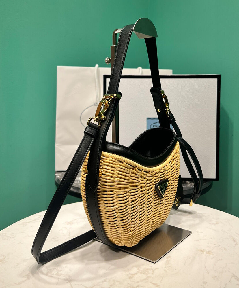 Wicker And Leather Prada Arque Bag